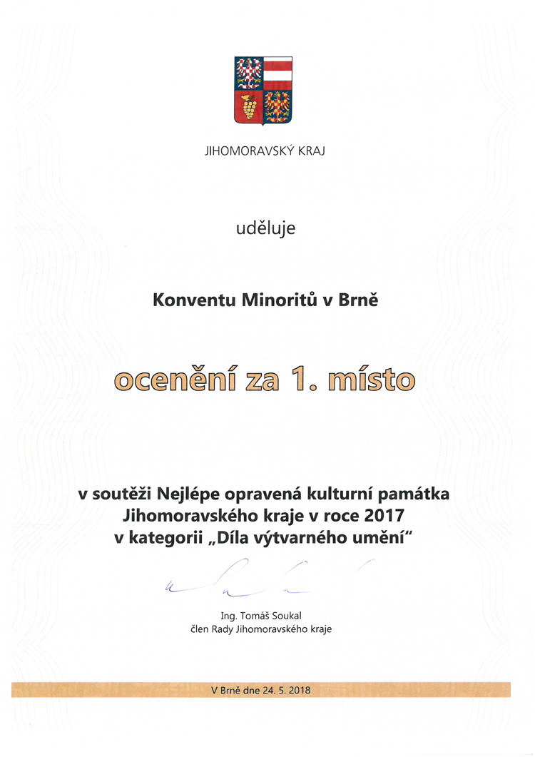 Loretánské varhany – Nejlépe opravená kulturní památky JMK za rok 2017